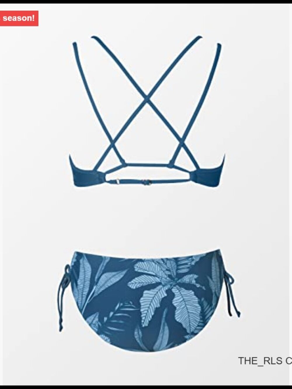 Two Piece Bikini Set with Criss Cross Back and Double Spaghetti Straps - Picture 6 of 7